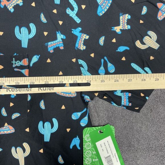 NWT Tipsy Elves Midnight Fiesta Mens XXL Black Hawaiian Shirt Button Up - Picture 8 of 9